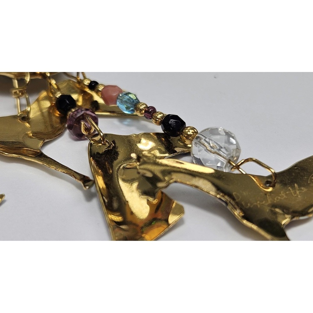Vtg 1989 Lunch at the Ritz "Thoroughbred" Horse Earrings Multi-Tiered Dangle - Picture 10 of 16